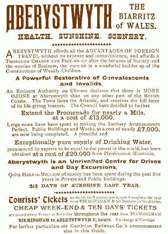 Advert for Aberystwyth 1901