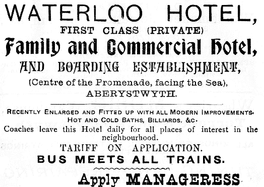 1901 Advert for the Waterloo Hydro Hotel