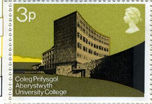 Stamp featuring Physical Sciences Building on Penglias Campus