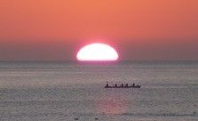 Sea Rowing at Sunset
