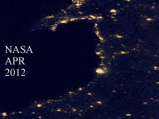 Light Pollution image from NASA April 2012